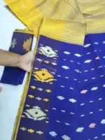Blue yellow halfsilk jamdani whit blouse