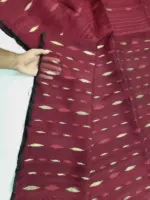 Dark Maroon half silk jamdani saee - Image 2