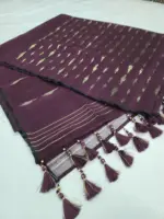 Dark Coffee Half silk jamdani