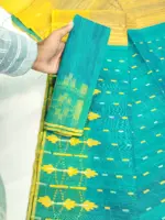 Seagreen yellow Half silk jamdani whit blouse - Image 2