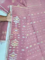 Dark Mof pink half jamdani whit blouse